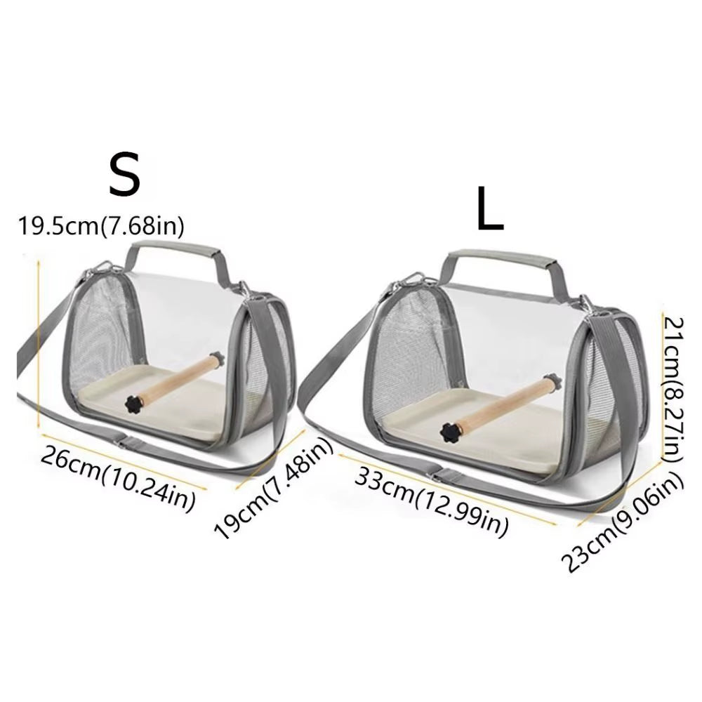 Portable Bird Carrier Bag with Perch Stand, Foldable Travel Cage – image 7