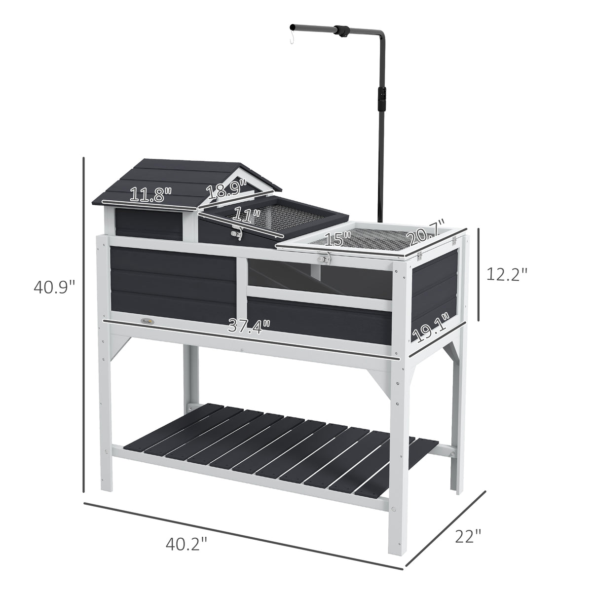 Tortoise Enclosure with Adjustable Lamp Holder, Ramp and Storage Shelf – image 3