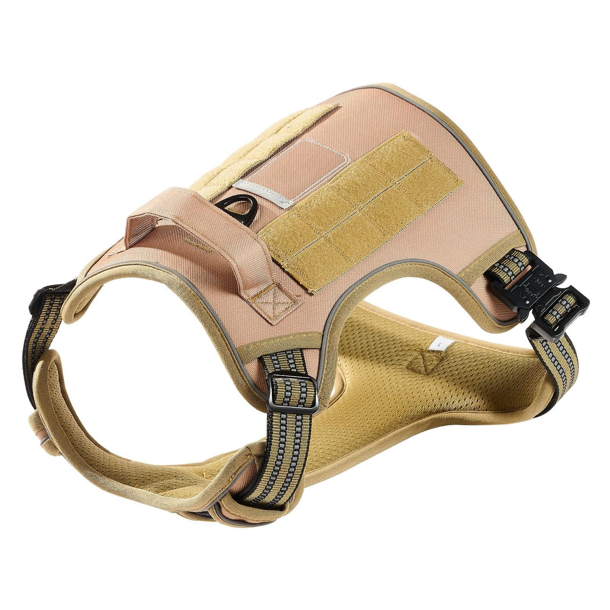 Tactical Dog Harness for Large Dogs, No-Pull Adjustable Vest, Khaki – image 2