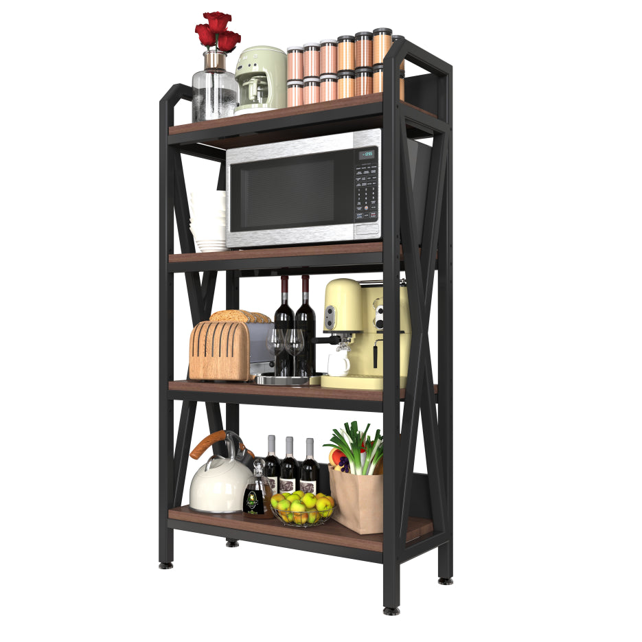 Bakers Rack, 4-Tier Metal and Wood Kitchen Storage Shelf, 56 in – image 6