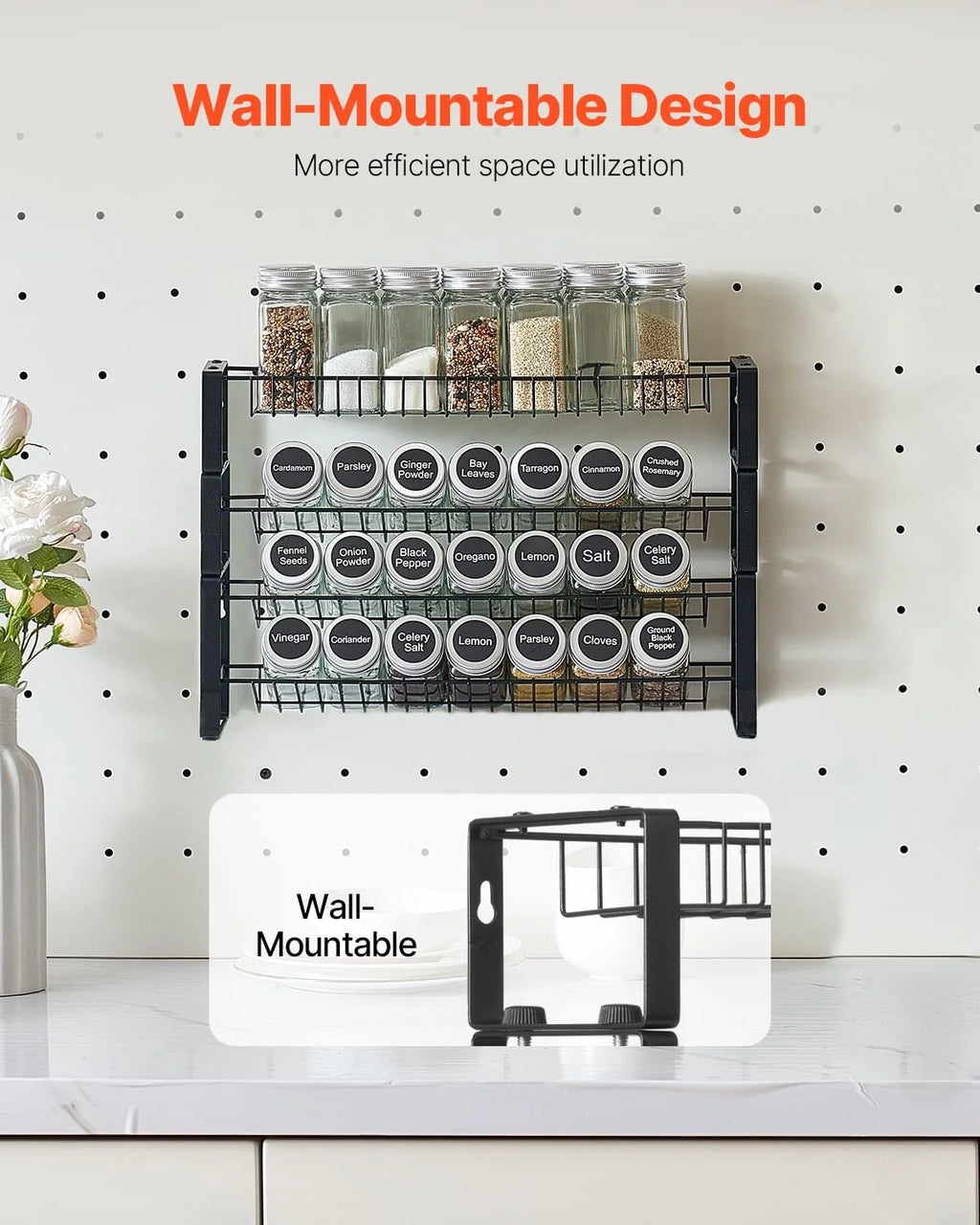 Pull-Out Spice Rack Organizer for Cabinet, 18x11 Inch – image 5