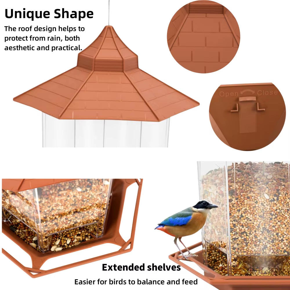 Hanging Bird Feeder - Gazebo Style Multi-Port Seed Feeder – image 4