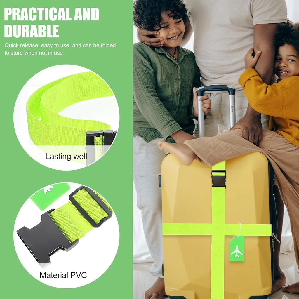 Luggage Straps with Tags, 4-Pack Adjustable Suitcase Belts – image 4