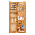 Solid Fir Wood Over-Door Jewelry Cabinet with Full Length Mirror – image 1