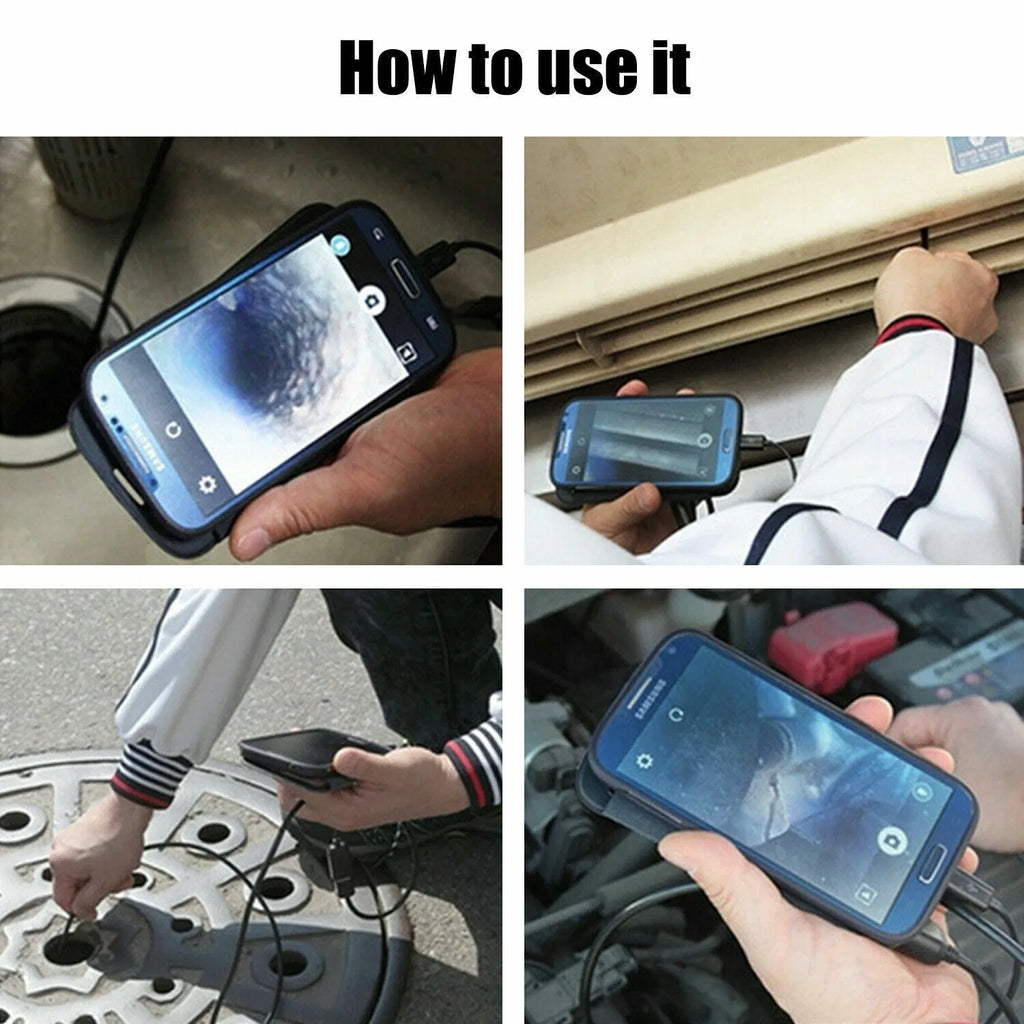 Plumbing USB Snake Inspection Scope 8mm with 6 LEDs