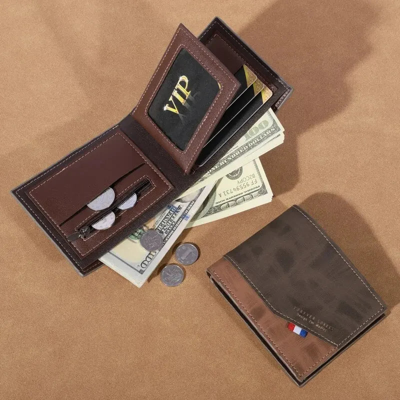 Men's Zip Wallet with Photo Window - Multi-Slot Card Holder – image 5