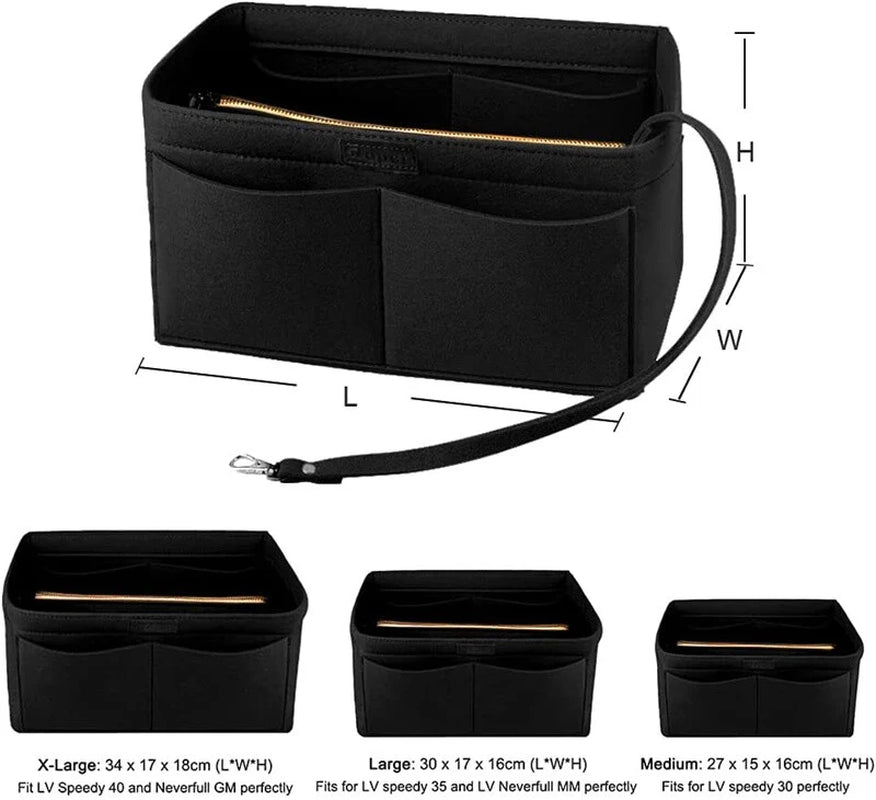 Purse Organizer Insert, Felt Handbag Liner with 13 Pockets – image 11