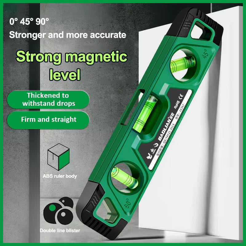 Magnetic Torpedo Level 9" - 3-Bubble Spirit Level, 0/45/90 Degree – image 2