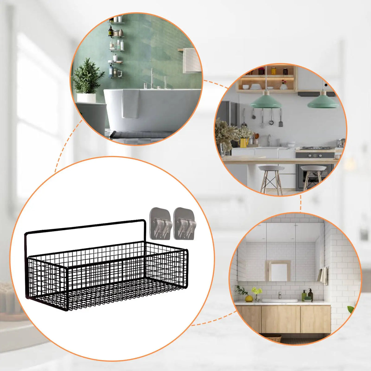 No-Drill Adhesive Shower Caddy Shelf – image 3