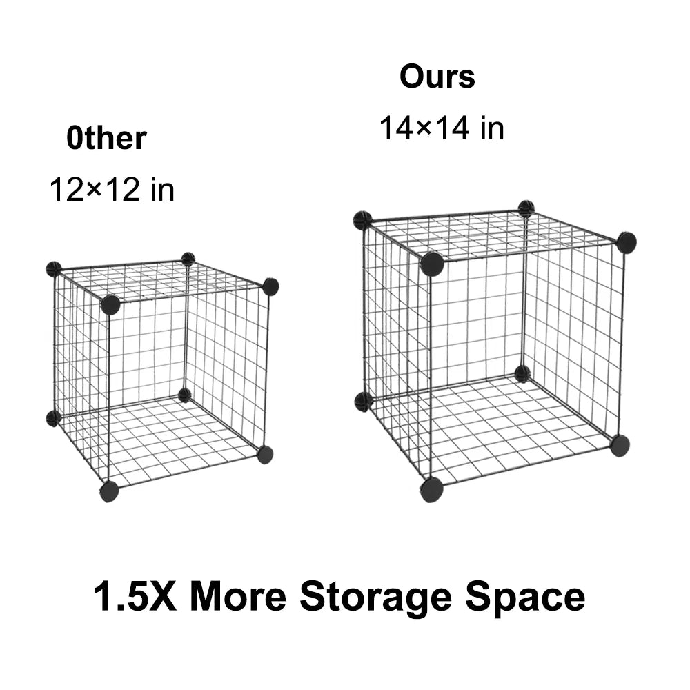 16 Cube Wire Storage Shelves, Modular Metal Grid Cubby Organizer – image 8