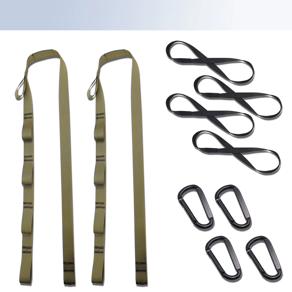 Dumbbell Spotter Straps Adjustable for Rack or Pull Up Bar, Green