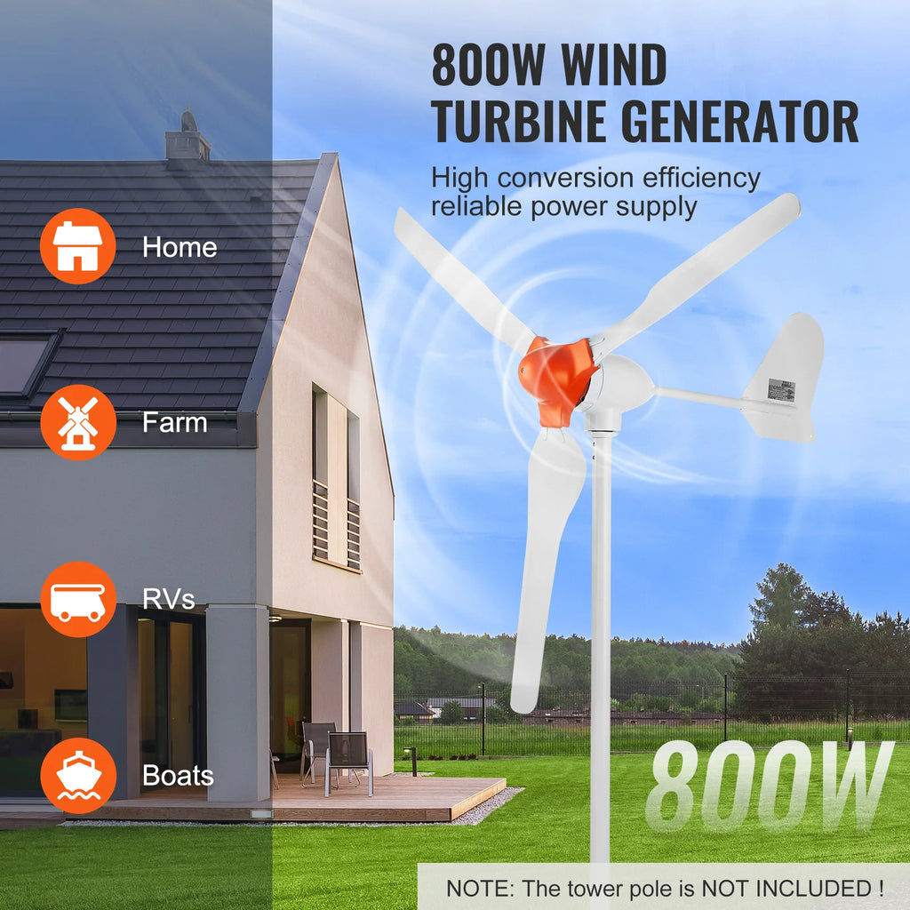 Wind Turbine Generator Kit 800W 12V with MPPT Controller – image 2