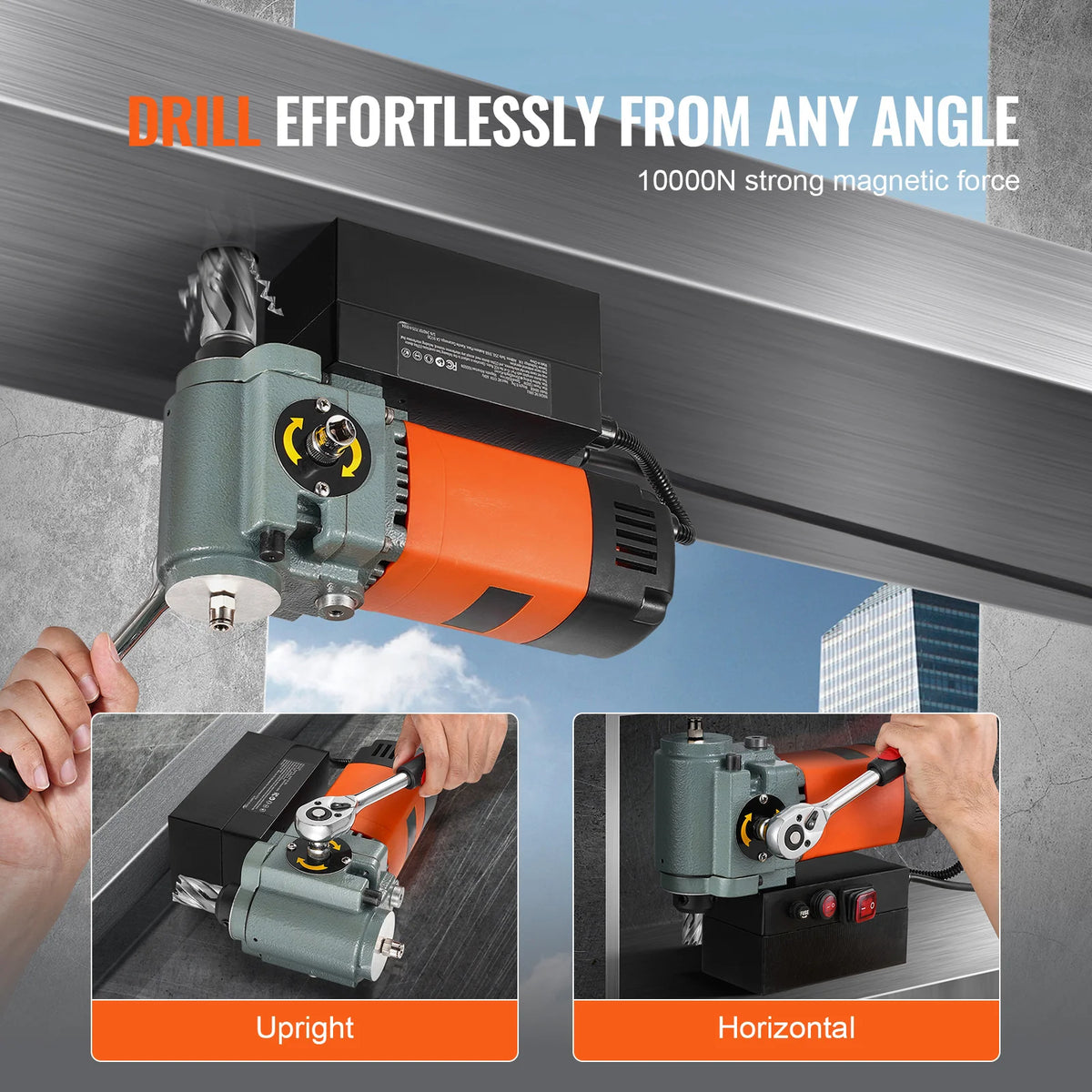 Magnetic Drill Press 1300W, 1.4 in Core Drilling, 10000N Magnet – image 5