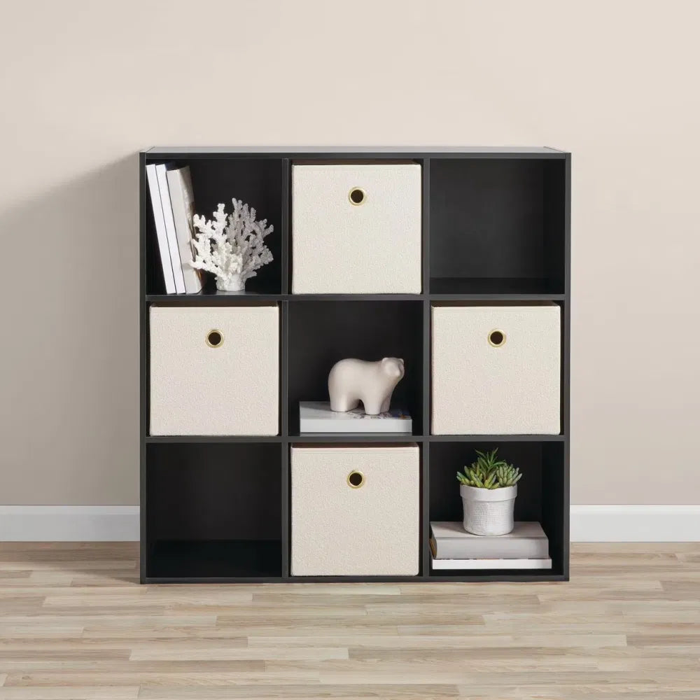 Cube Storage Organizer, 9-Cube Bookcase, Black – image 7