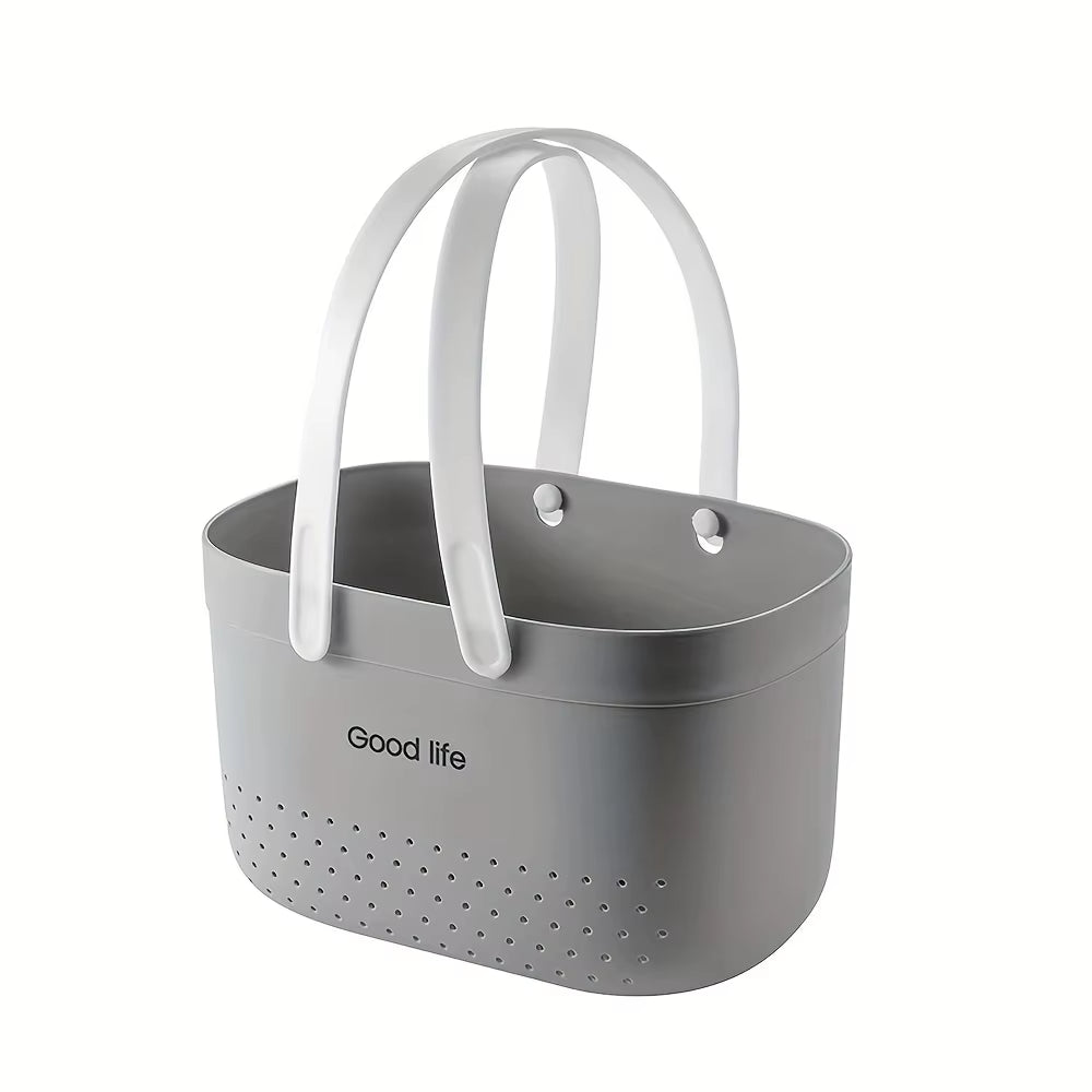 Portable Shower Caddy - Plastic Tote Basket with Handles
