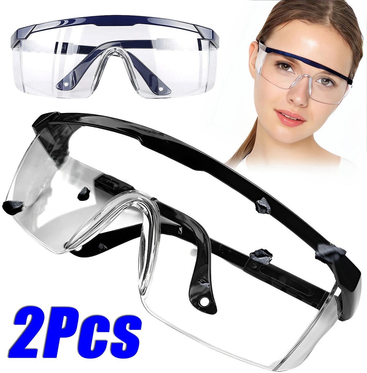 Work Safety Glasses Goggles, Anti-Splash, 2 Pack