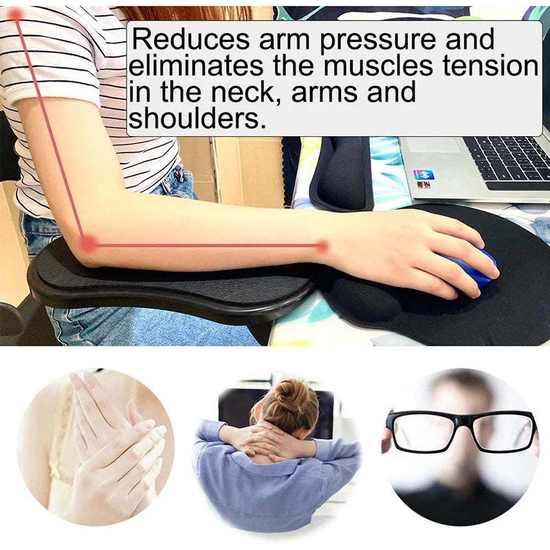 Clip-On Desk Arm Rest Extender, Rotating Ergonomic Forearm Support – image 5