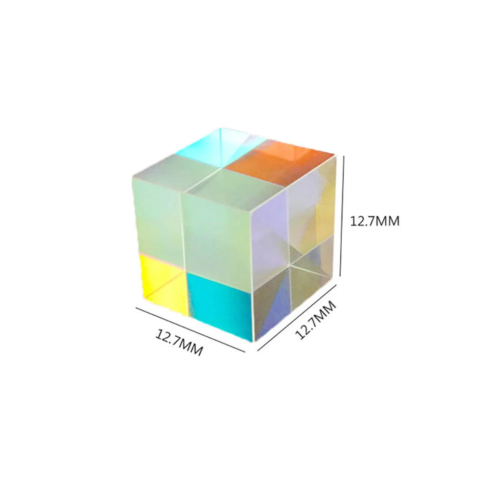 Dichroic Glass Prism Cube 15mm - Color-Shifting Optical Desk Gift – image 3