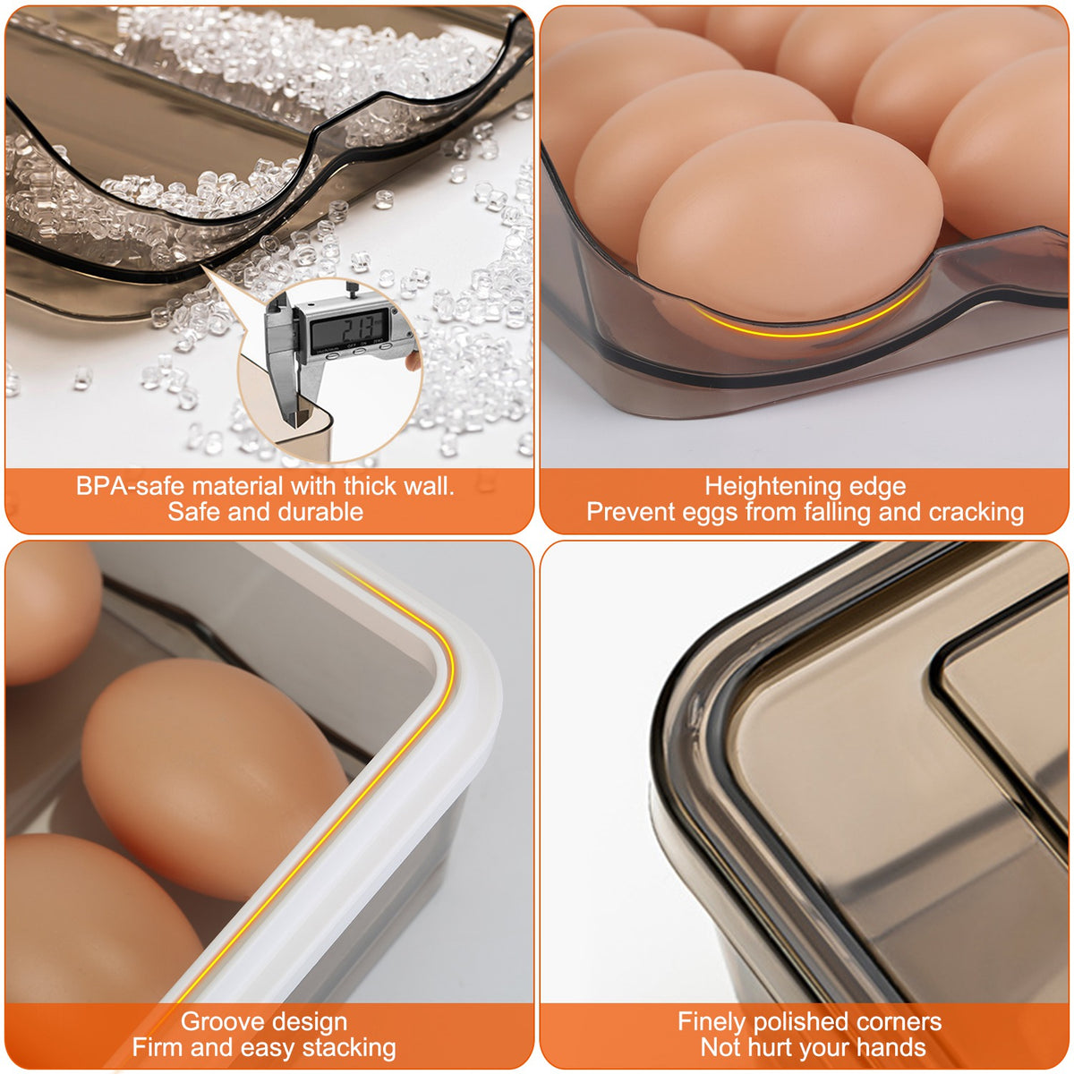 Egg Holder for Refrigerator, Rolling Double Layer 36-Egg Bin – image 4