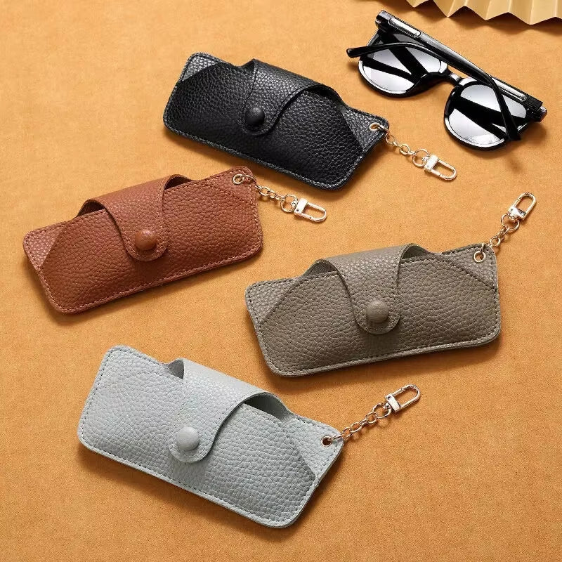 Glasses Pouch with Lanyard - Retro PU Leather Sunglasses Case – image 2