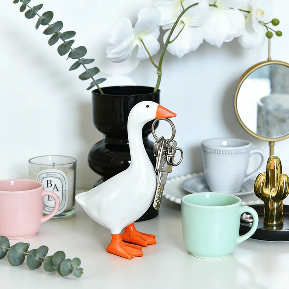 Magnetic Goose Key Holder - Resin Goose Sculpture Desk Decor – image 3