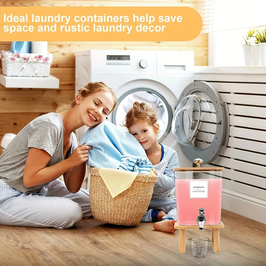 Laundry Detergent Dispenser – Clear Liquid Soap Tank with Steel Tap – image 3