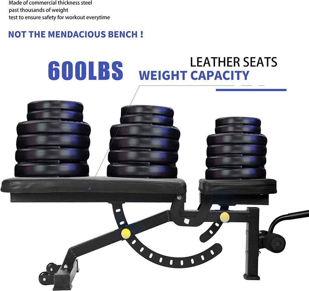 Adjustable Foldable Weight Bench with Caster Wheels – image 4