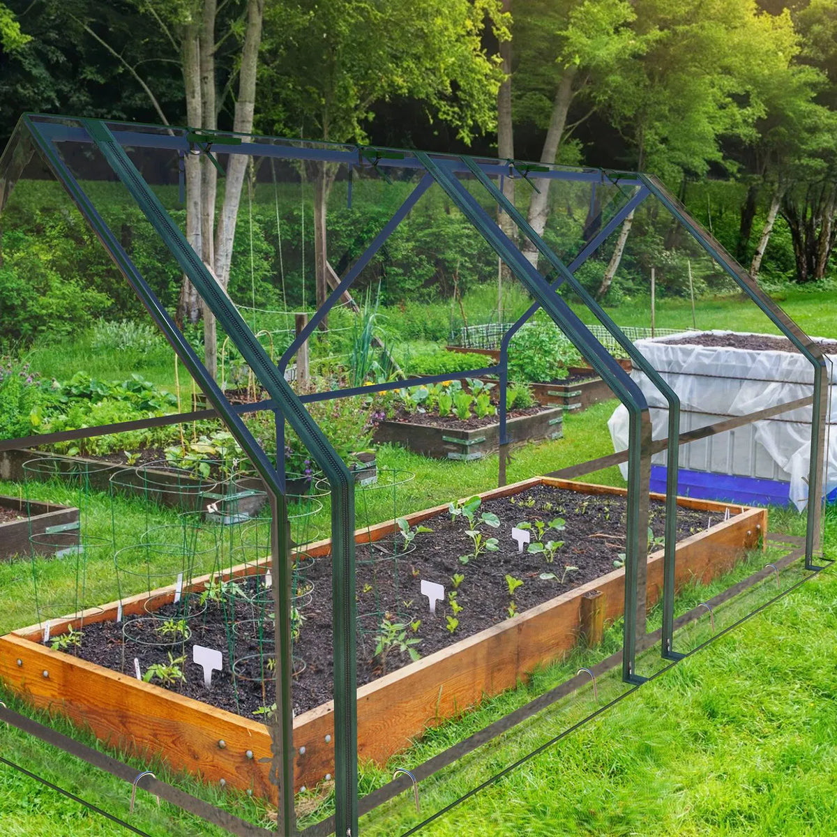 Portable Mini Greenhouse with Zipper Doors, 70.9 x 33.5 x 37.4 in – image 10