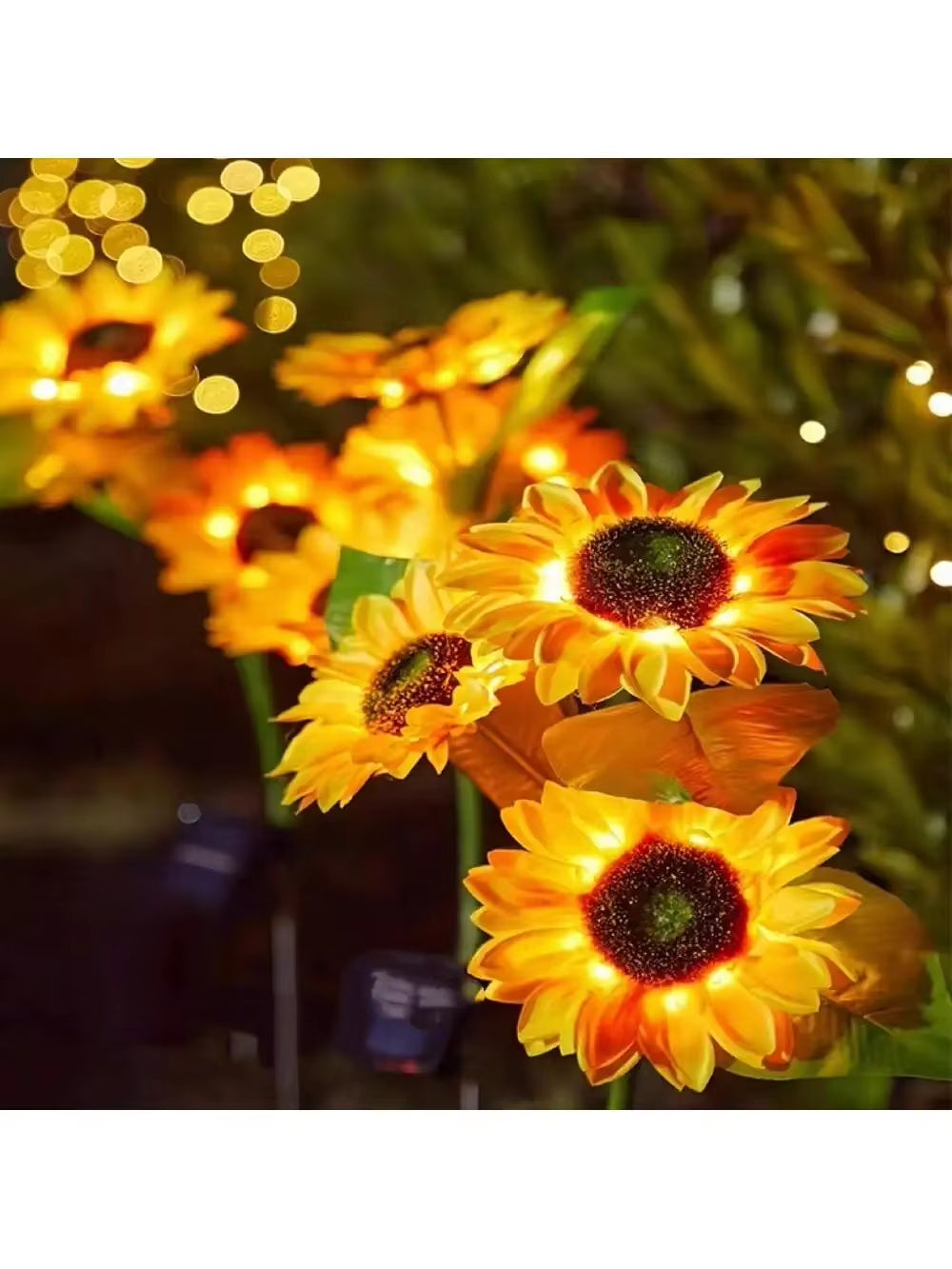Solar Sunflower Garden Light - Waterproof LED Stake Light for Lawn & Pathway
