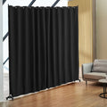 Rolling Curtain Room Divider Stand with Lockable Wheels – image 1