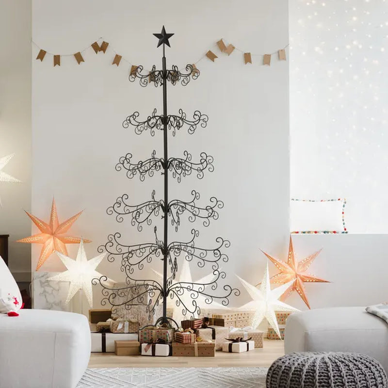 6 Ft Wrought Iron Christmas Tree Ornament Display Stand Black – image 3