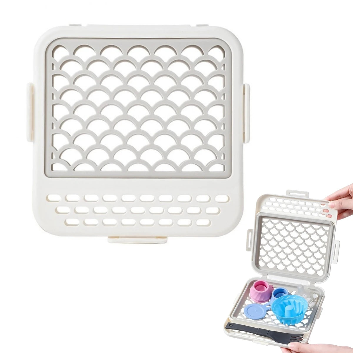 Dishwasher Basket for Small Items, Silicone, 18 x 18 x 2.3 cm – image 2
