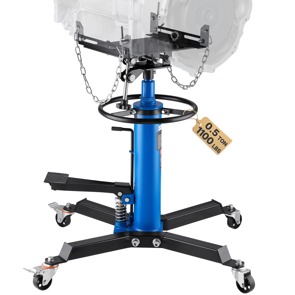 Transmission Jack Hydraulic 2-Stage Telescoping with Foot Pedal – image 7