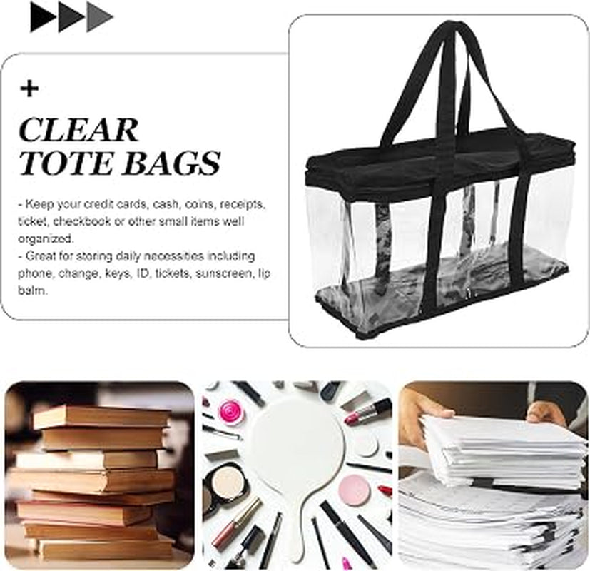 Clear Tote Bag – PVC and Oxford Handbag, 14.5 x 8.3 in – image 4