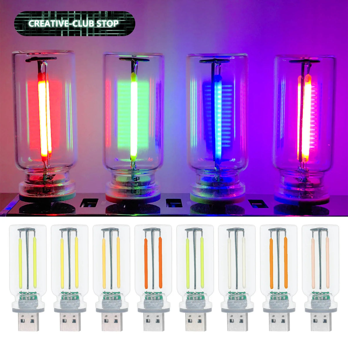 Retro Edison Bulb Night Light – USB Touch Dimming Lamp – image 2