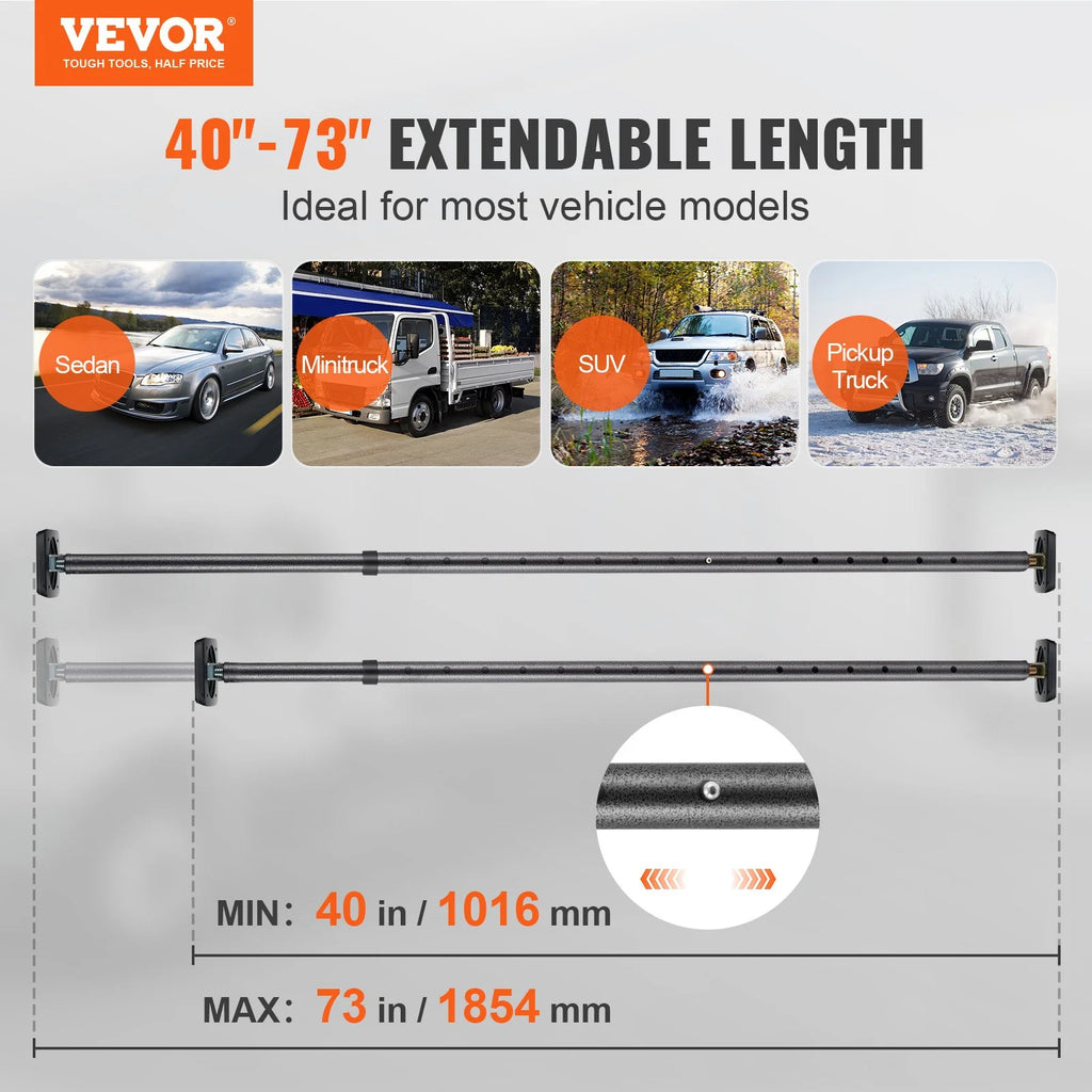 Truck Bed Cargo Bar, Adjustable Steel Load Stabilizer Bar, 220 lb