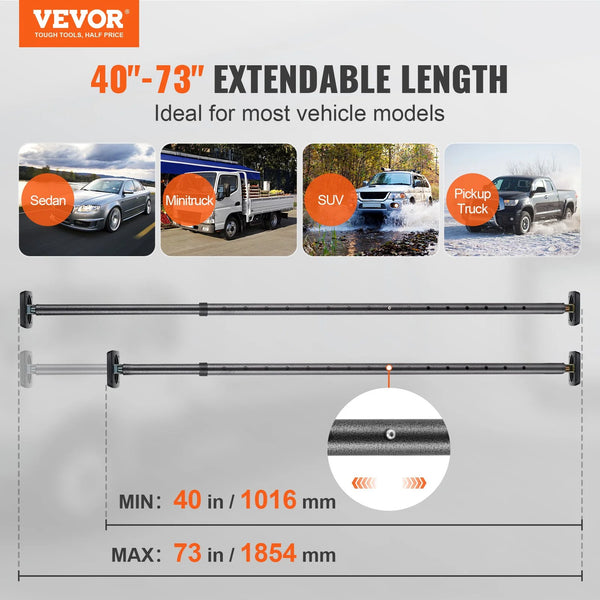 Truck Bed Cargo Bar, Adjustable Steel Load Stabilizer Bar, 220 lb