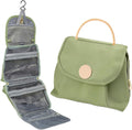 Toiletry Bag, Hanging Waterproof Leather Travel Organizer, Green
