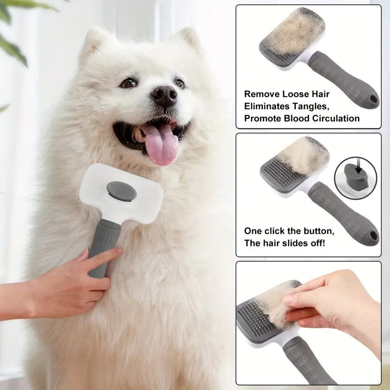 Self-Cleaning Slicker Brush - Round-Tip Pins for Dogs & Cats – image 3