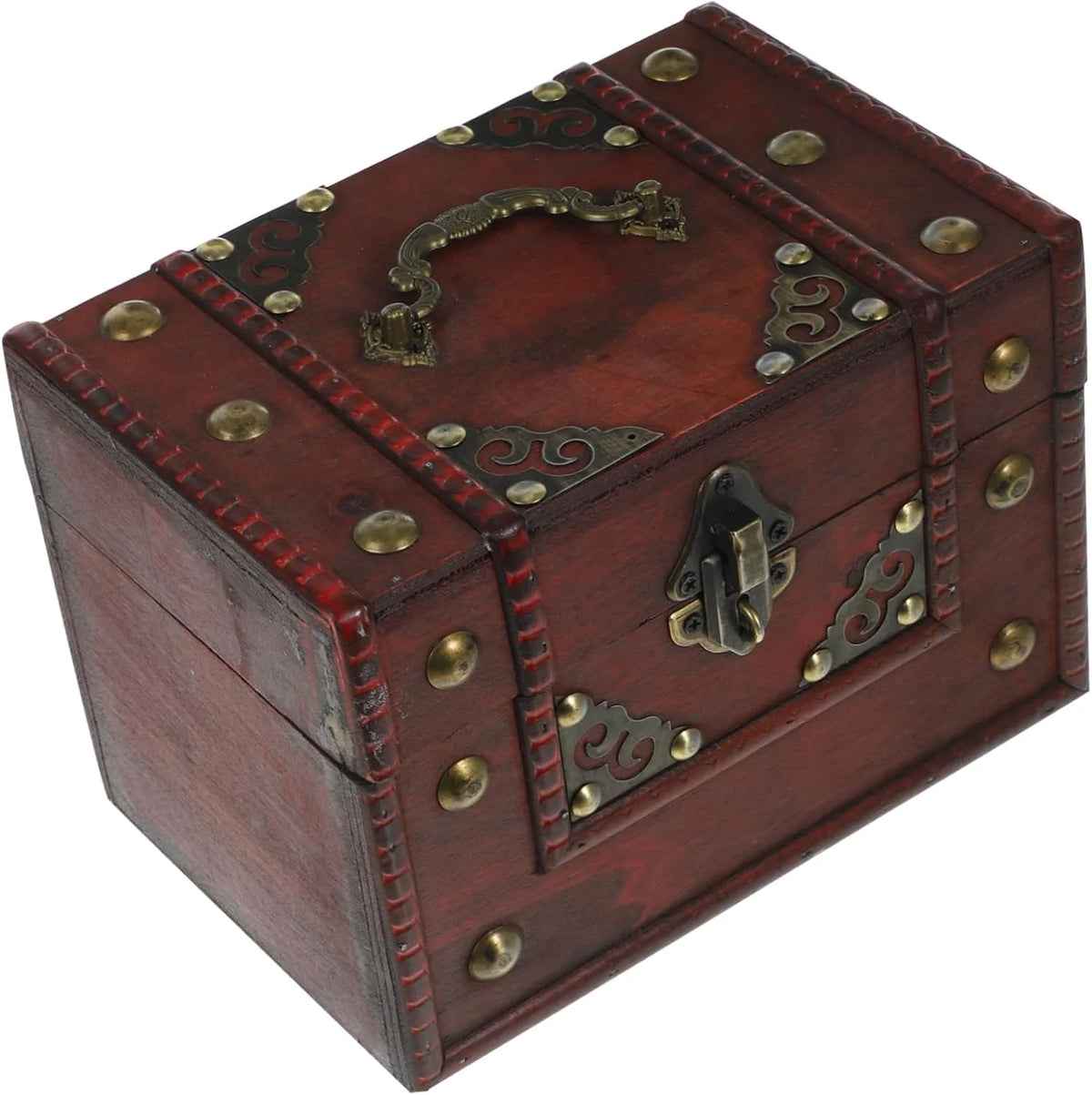 Wooden Jewelry Box, Vintage Keepsake Storage Chest