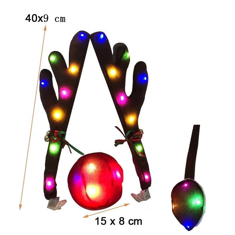 Car Reindeer Antlers Kit – LED Christmas Vehicle Decoration – image 6