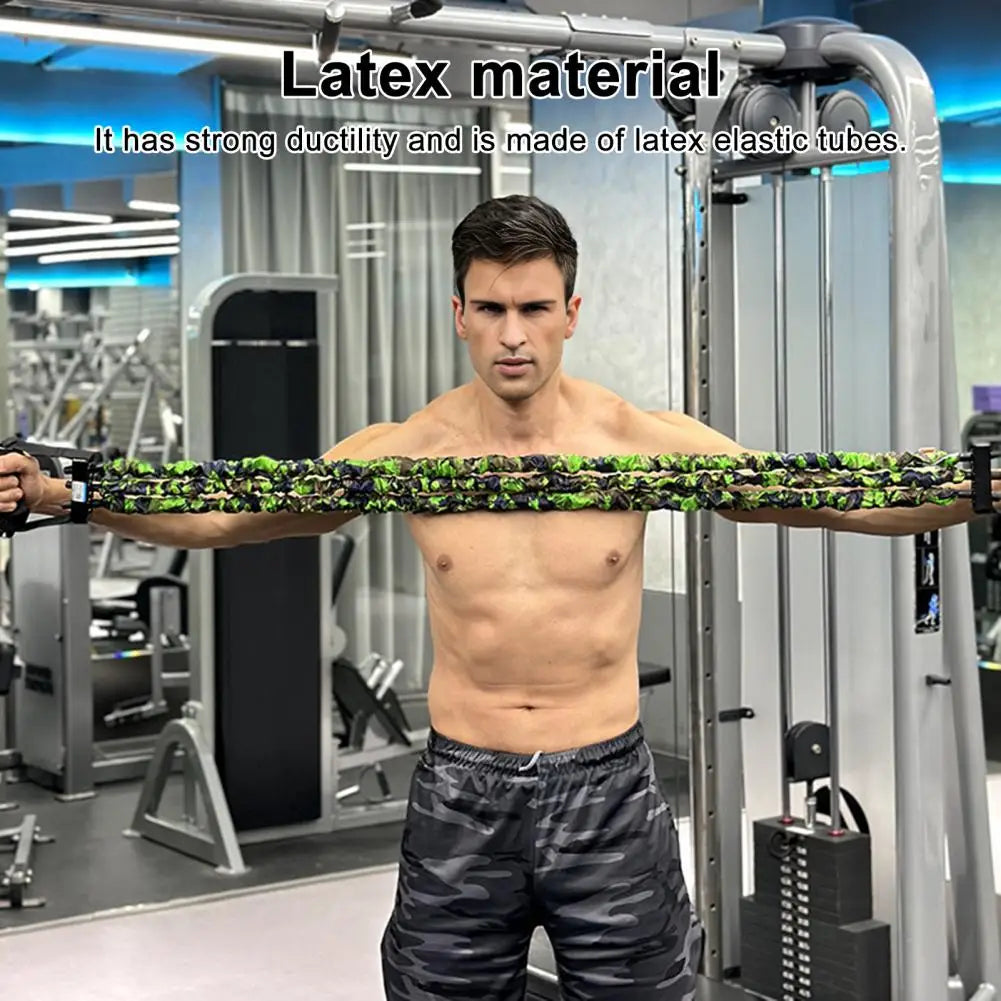3-Tube Resistance Band Chest Expander – Adjustable with Handles – image 4