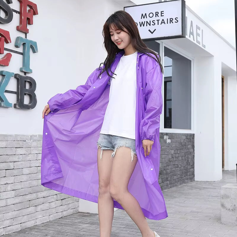 Rain Poncho with Hood – Thickened Waterproof Raincoat, Unisex