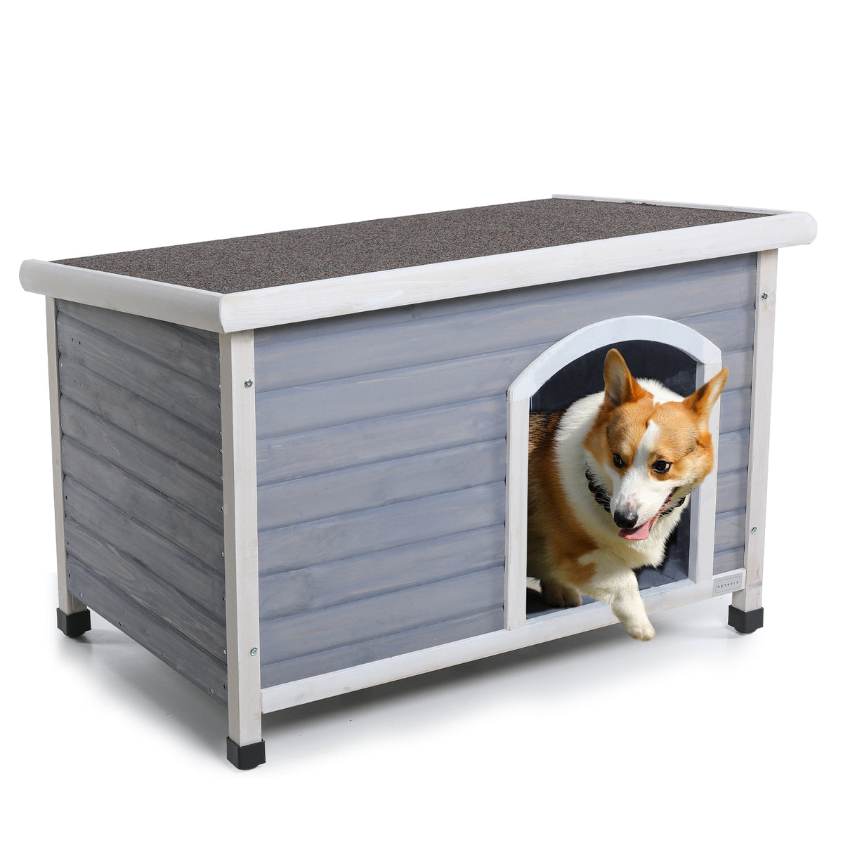 Wooden Outdoor Dog House with Waterproof Roof and Elevated Floor – image 1
