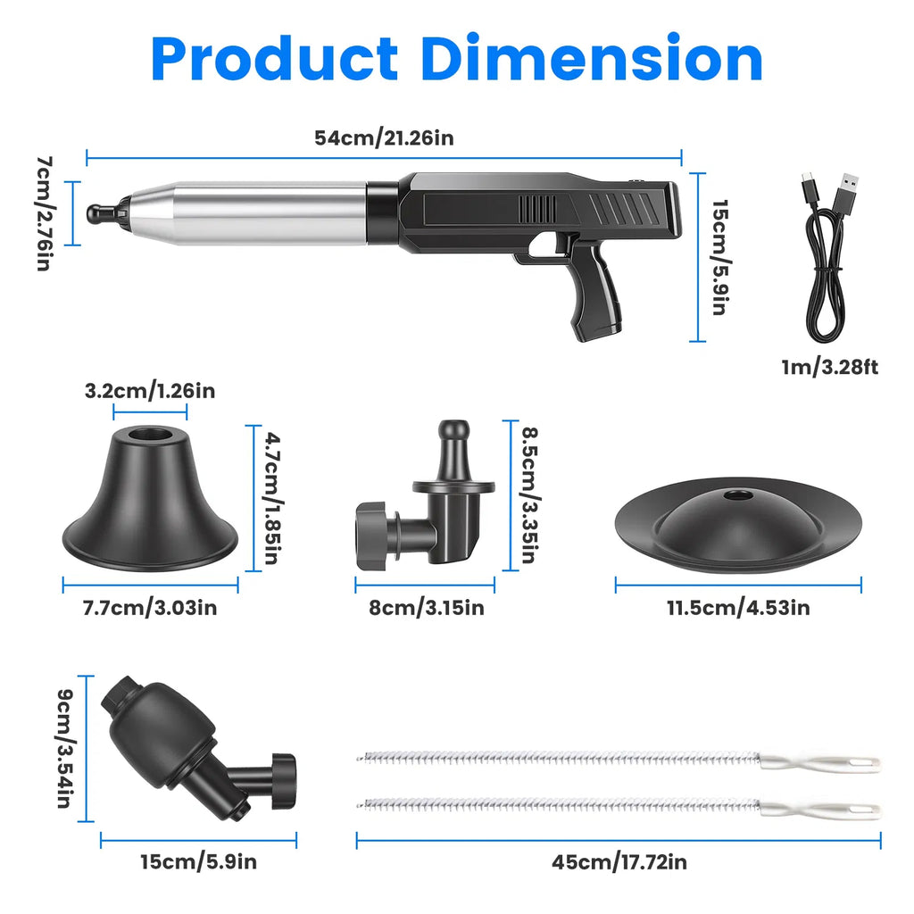 Electric Toilet Plunger - Rechargeable Air Drain Blaster with Gauge – image 4