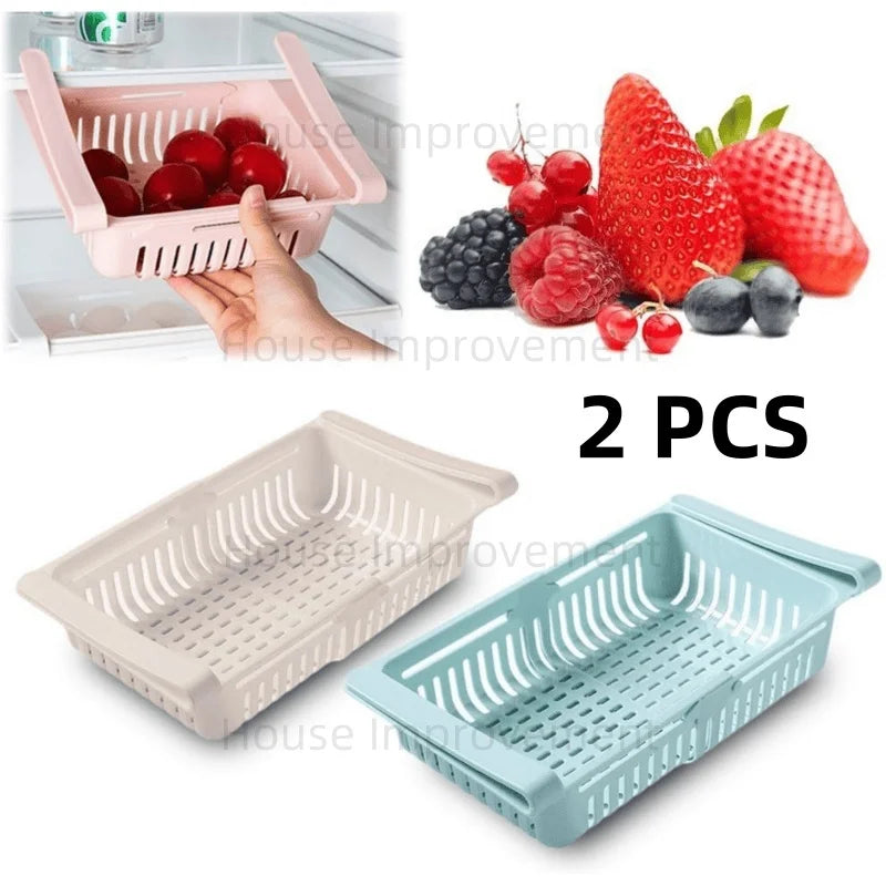 Adjustable Fridge Organizer Shelf – Expandable Storage Rack – image 2