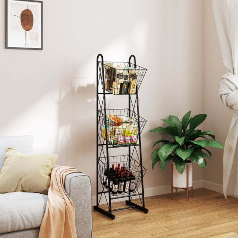 3-Tier Metal Wire Kitchen Storage Basket Stand for Produce – image 2