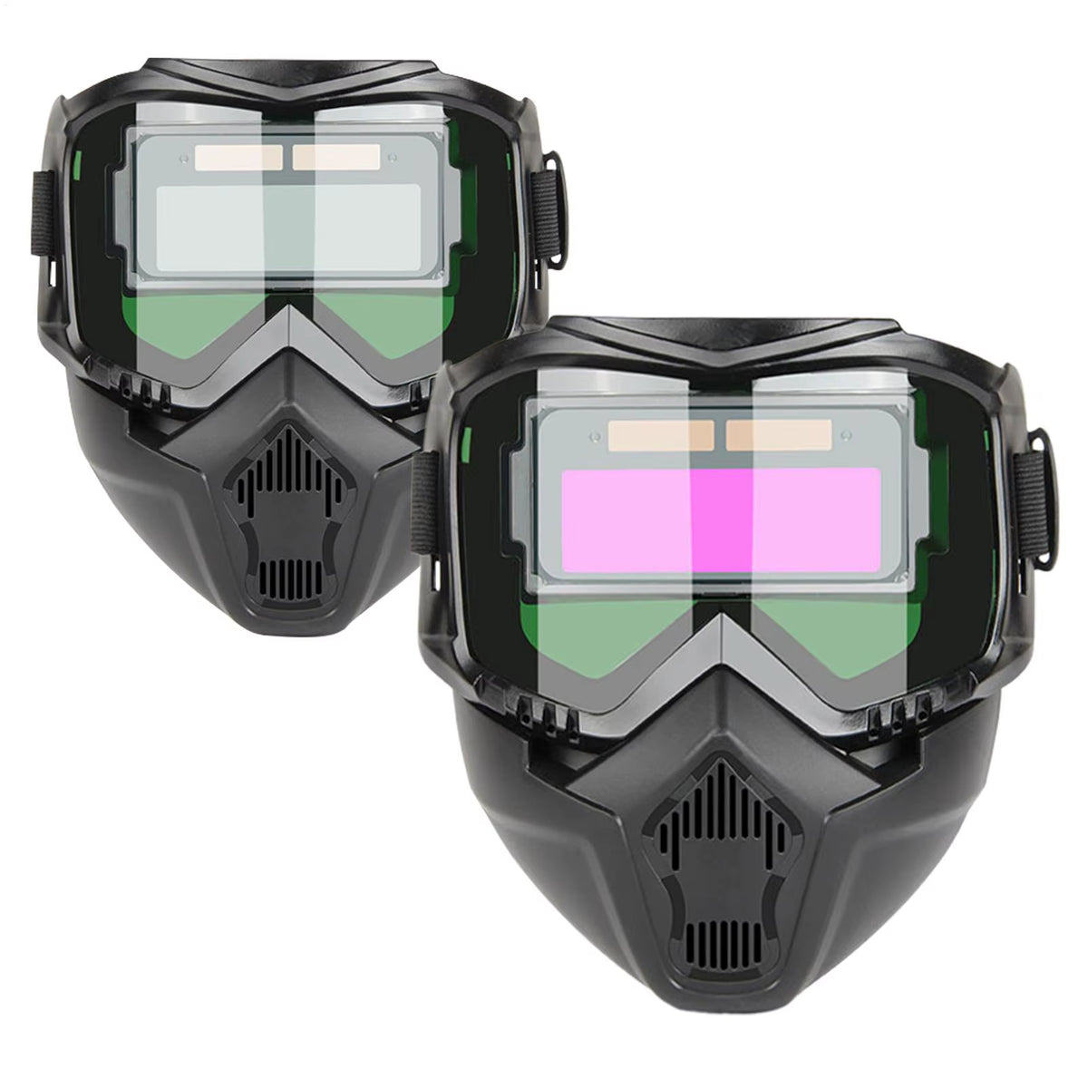 Auto Darkening Welding Helmet - Breathable Solar Welder Face Shield Hood