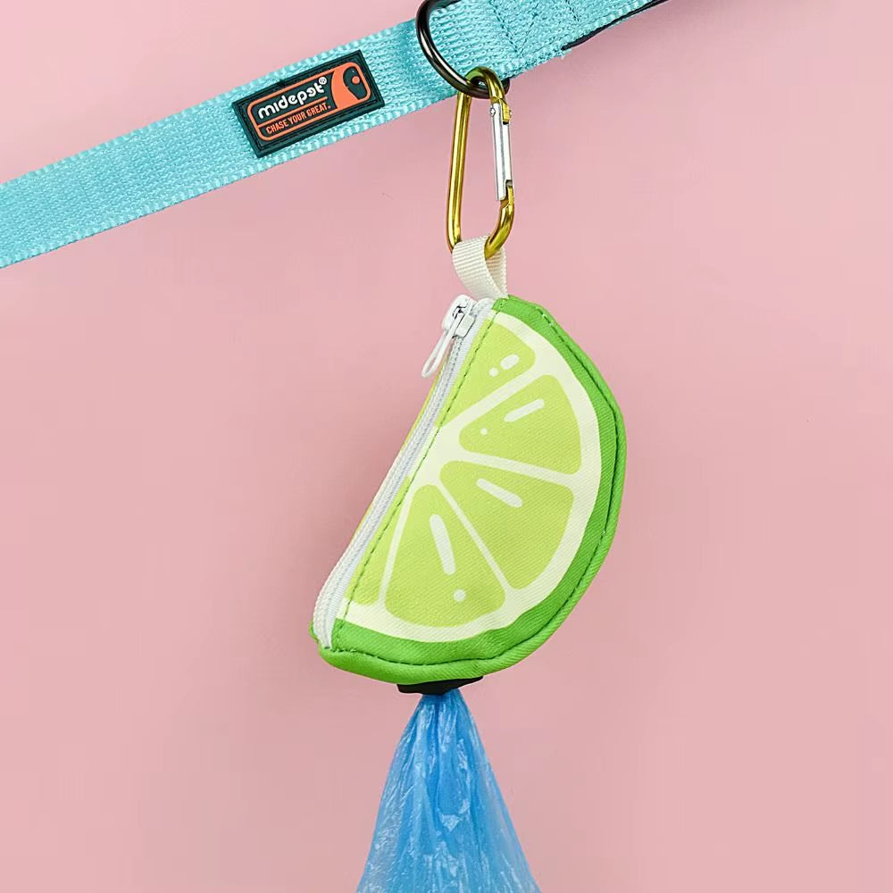 Dog Poop Bag Holder, Fruit Design Zipper Pouch for Leash – image 5