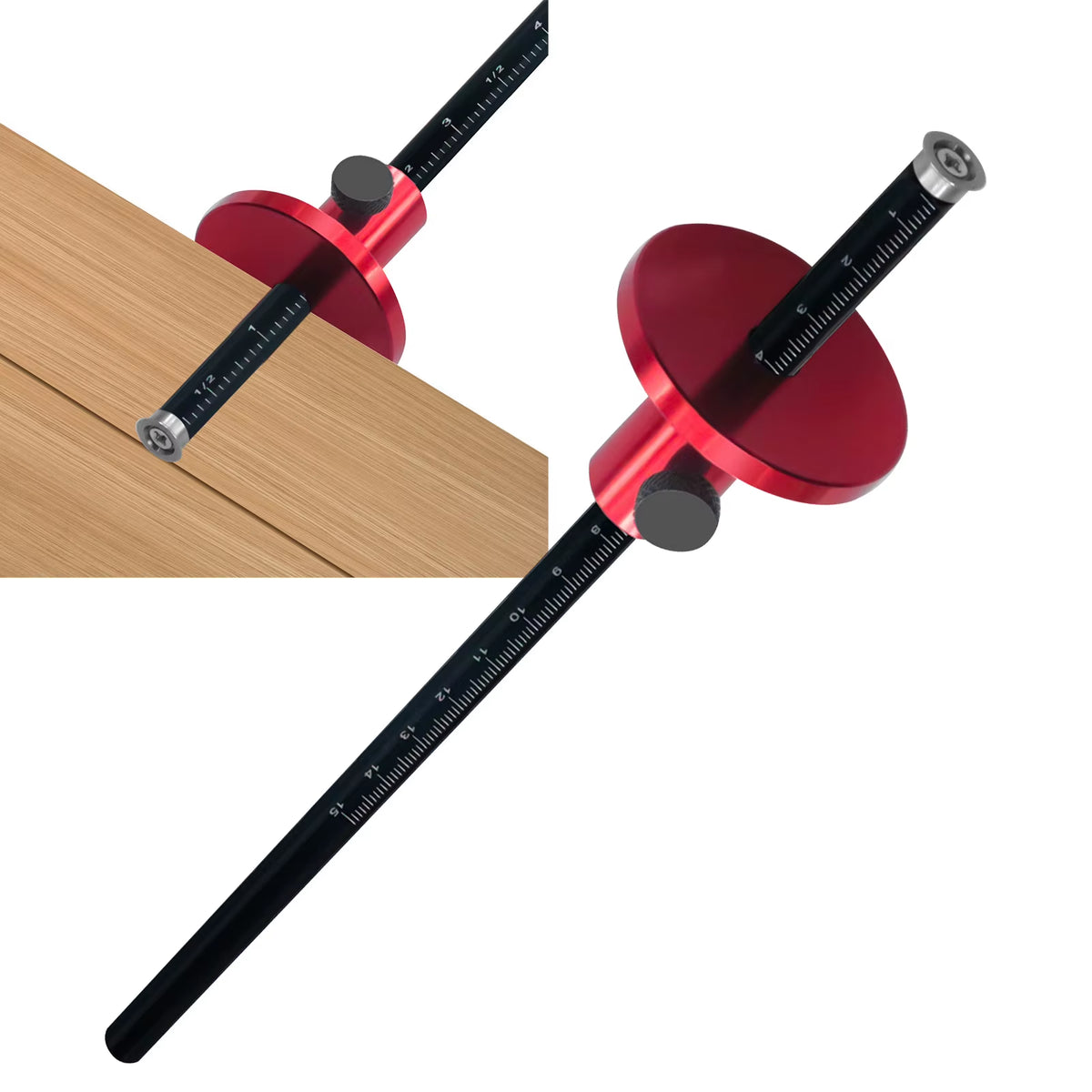 Wheel Marking Gauge - Aluminum Woodworking Scriber with Inch/Metric – image 3
